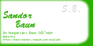 sandor baun business card